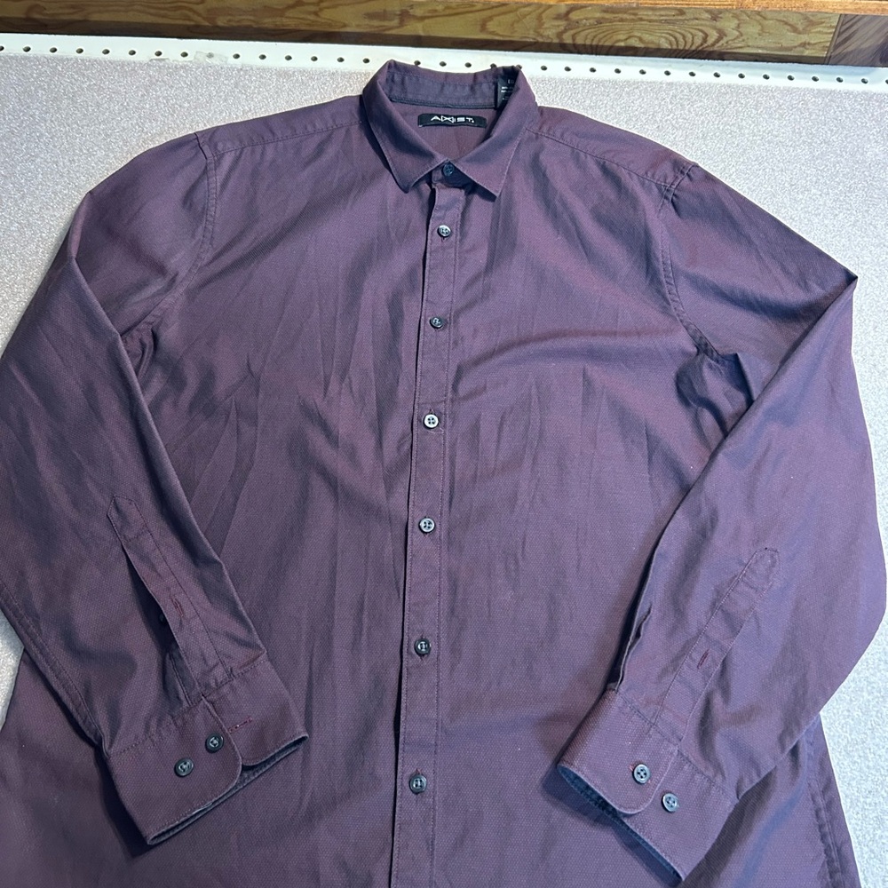 Men's A(x)ist Purple Button-Up Shirt XL‎